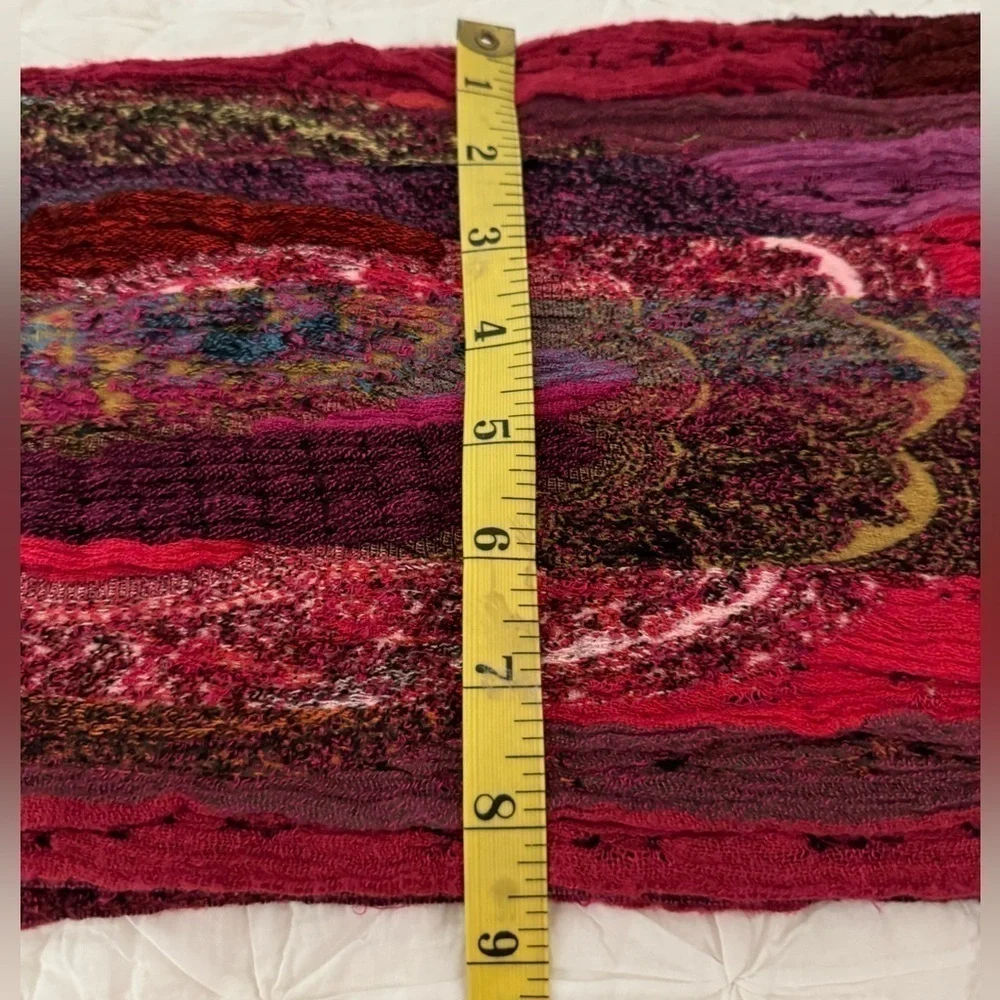 Silk & Viscose hand woven fabric from Nepal infinity scarf. Jewel tones